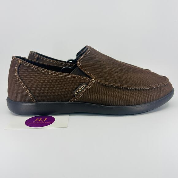 Crocs Men's Santa Cruz Clean Cut Slip On Comfort Loafers Brown 202972 Size 11 - Picture 1 of 11